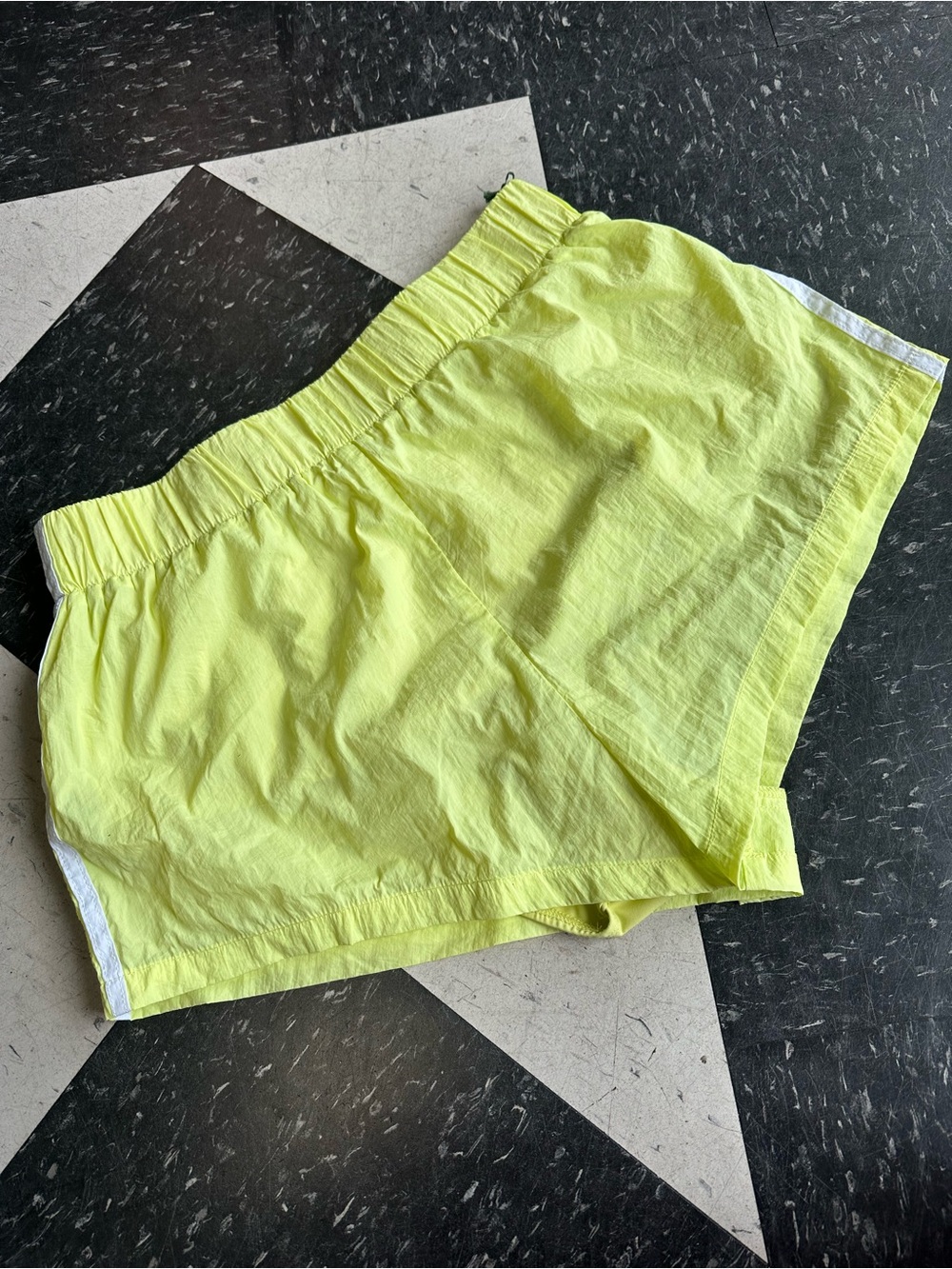 Daily Drills Neon Yellow Athletic Shorts with Side Trim